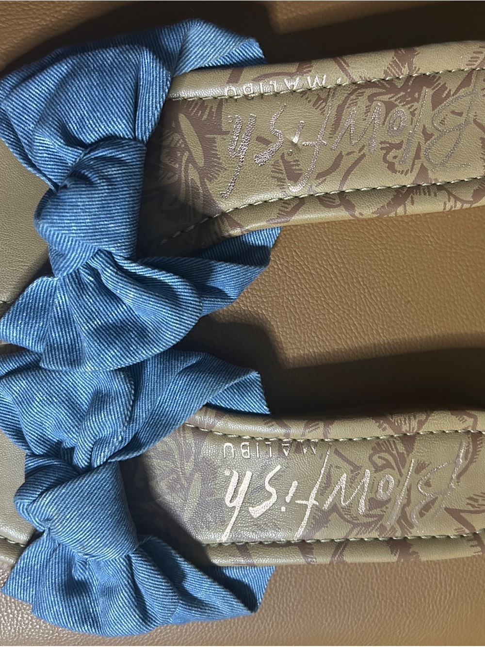 Blowfish Malibu Blue Bow Slide Sandals